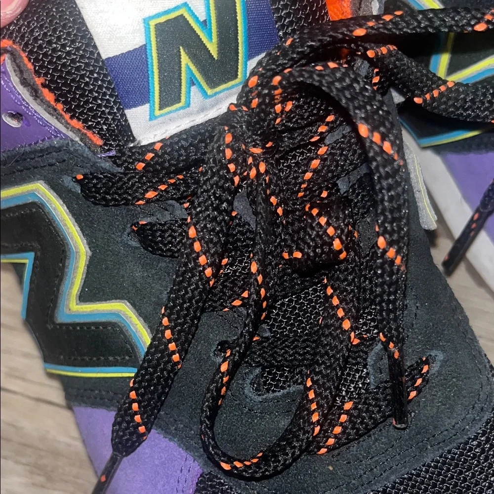 New Balance Men’s Black, Purple & Orange Athletic Sneakers